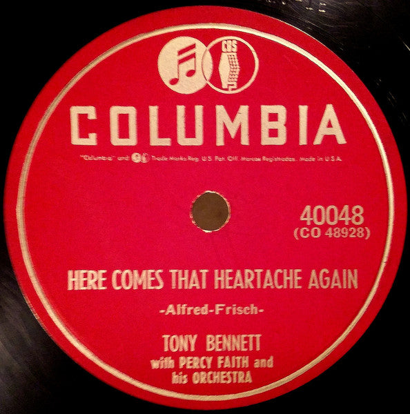 Tony Bennett With Percy Faith & His Orchestra : Rags To Riches / Here Comes That Heartache Again (Shellac, 10", Bri)