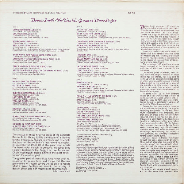 Bessie Smith : The World's Greatest Blues Singer (2xLP, Comp, Mono, Pit)