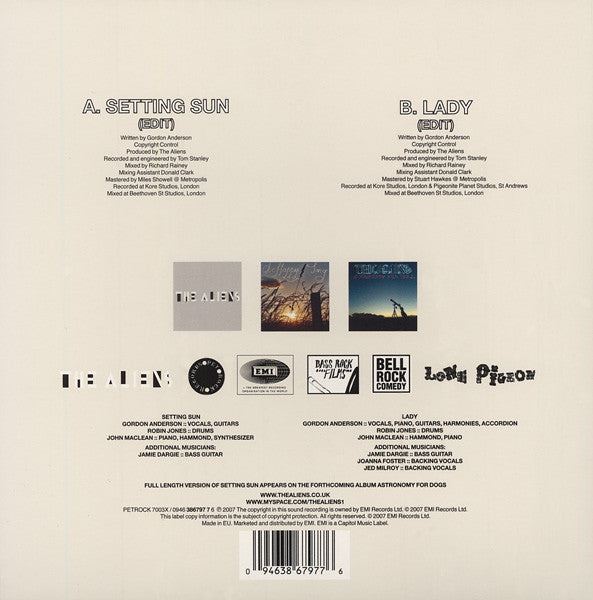 The Aliens (2) : Setting Sun (7", Single, Ltd)