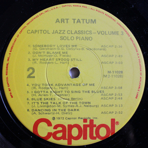 Art Tatum : Solo Piano (LP, Comp, Mono)
