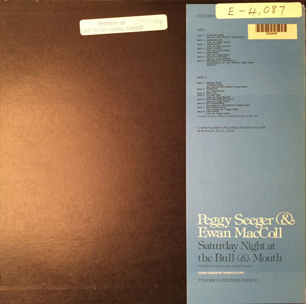 Ewan MacColl & Peggy Seeger : Saturday Night At The Bull & Mouth (LP, Album)