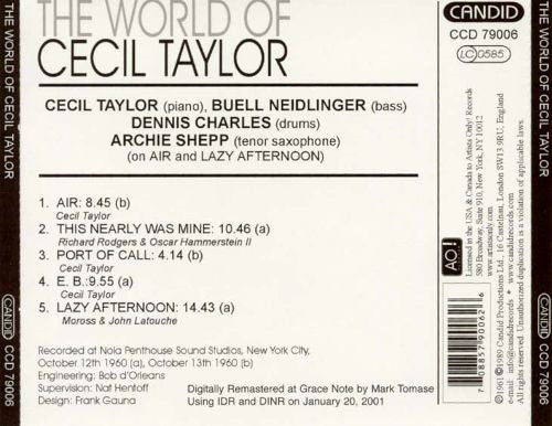 Cecil Taylor : The World Of Cecil Taylor (CD, Album, RE, RM)