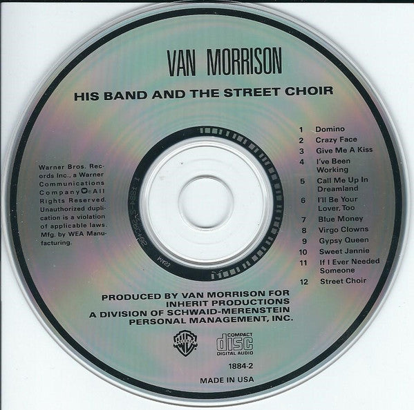 Van Morrison : His Band And The Street Choir (CD, Album, Club, RE)
