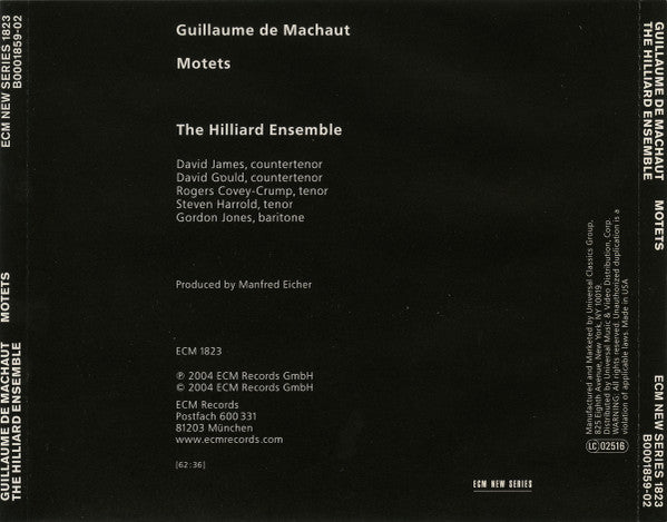 The Hilliard Ensemble, Guillaume de Machaut : Motets (CD, Album)