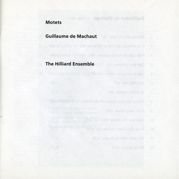 The Hilliard Ensemble, Guillaume de Machaut : Motets (CD, Album)