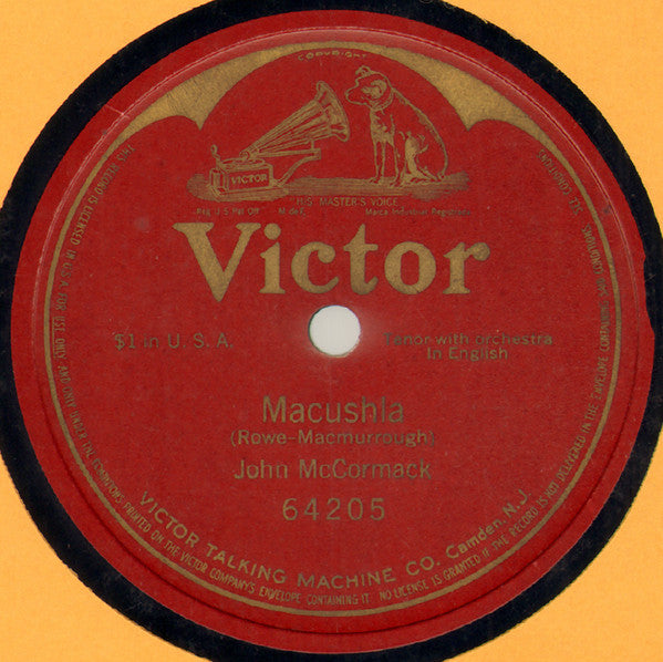 John McCormack (2) : Macushla (Shellac, 10", S/Sided, RP)