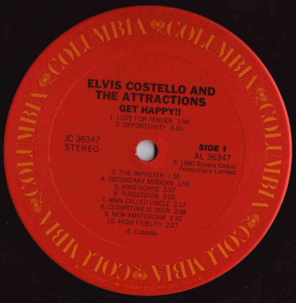 Elvis Costello & The Attractions : Get Happy!! (LP, Album)