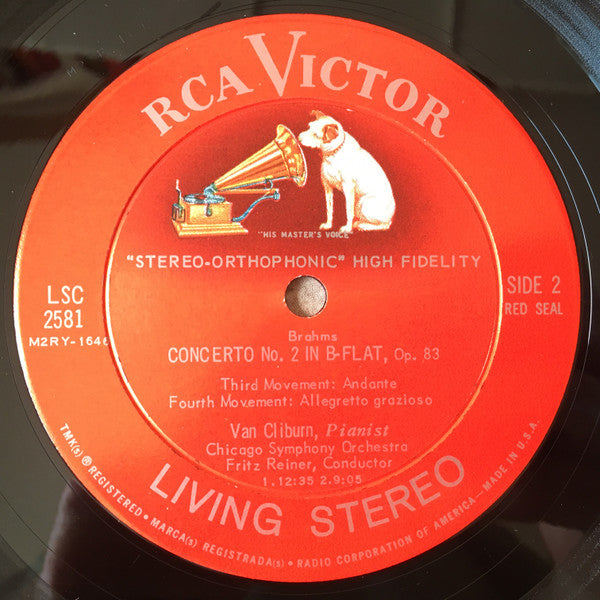 Brahms*, Van Cliburn / Fritz Reiner, Chicago Symphony Orchestra : Concerto No. 2 (LP, Album, Ind)