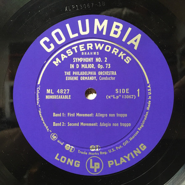 Brahms* ; The Philadelphia Orchestra, Eugene Ormandy : Symphony No. 2 In D Major, Op. 73 (LP)