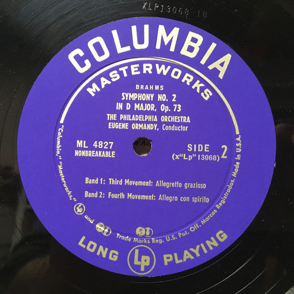 Brahms* ; The Philadelphia Orchestra, Eugene Ormandy : Symphony No. 2 In D Major, Op. 73 (LP)