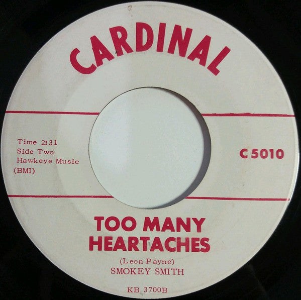 Smokey Smith : Bayou Boogie / Too Many Heartaches (7", Promo)