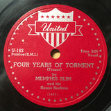 Memphis Slim And The House Rockers : Four Years Of Torment / I Love My Baby (Shellac, 10")