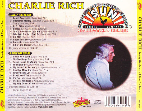 Charlie Rich : Lonely Weekends / A Time For Tears (CD, Comp)