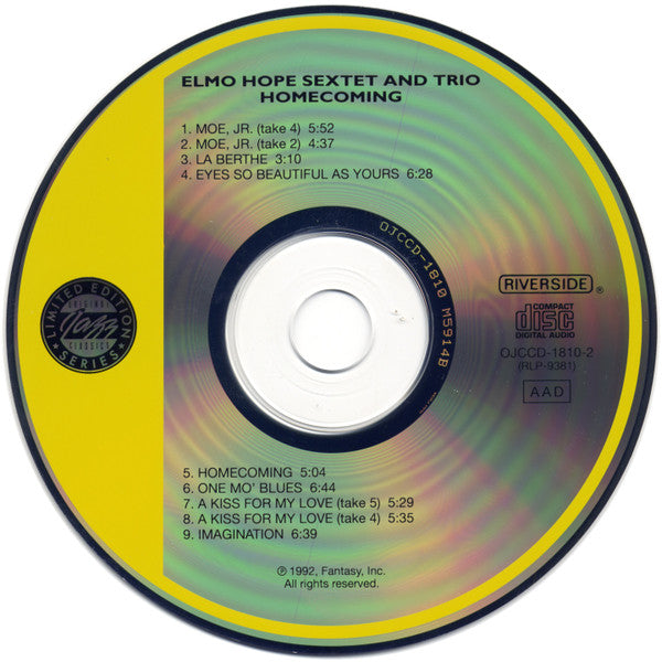 Elmo Hope Sextet And Elmo Hope Trio : Homecoming! (CD, Album, Ltd, RE, RM)