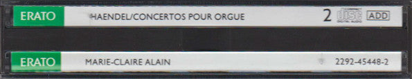 Georg Friedrich Händel - Marie-Claire Alain, Orchestre De Chambre Jean-François Paillard : Concertos Pour Orgue (2xCD, Album, RE)