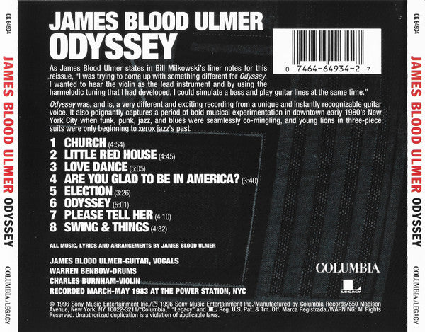 James Blood Ulmer : Odyssey (CD, Album, RE, RM)