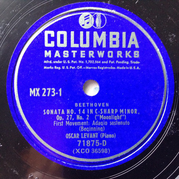 Oscar Levant - Ludwig van Beethoven : Moonlight Sonata (2xShellac, 12", Album)