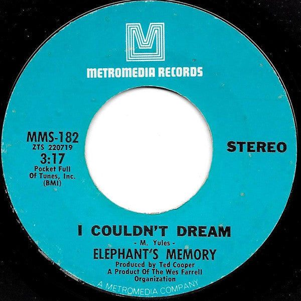 Elephant's Memory* : Mongoose (7", Styrene, Pit)