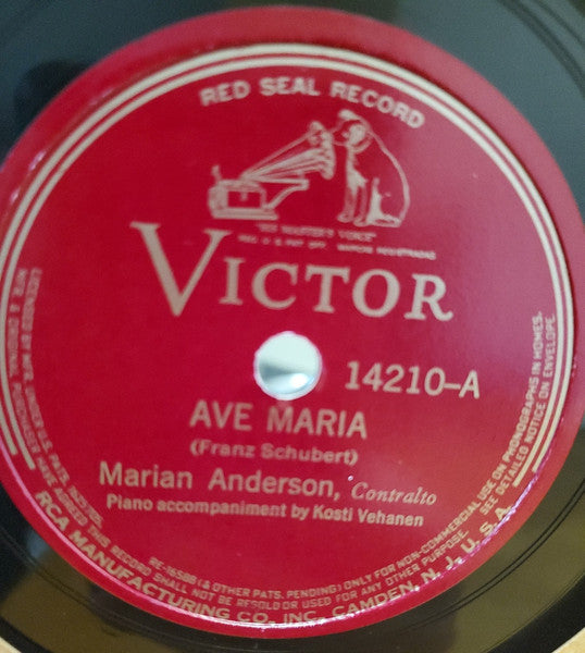 Marian Anderson : Ave Maria / Aufenthalt (Shellac, 12", RP)
