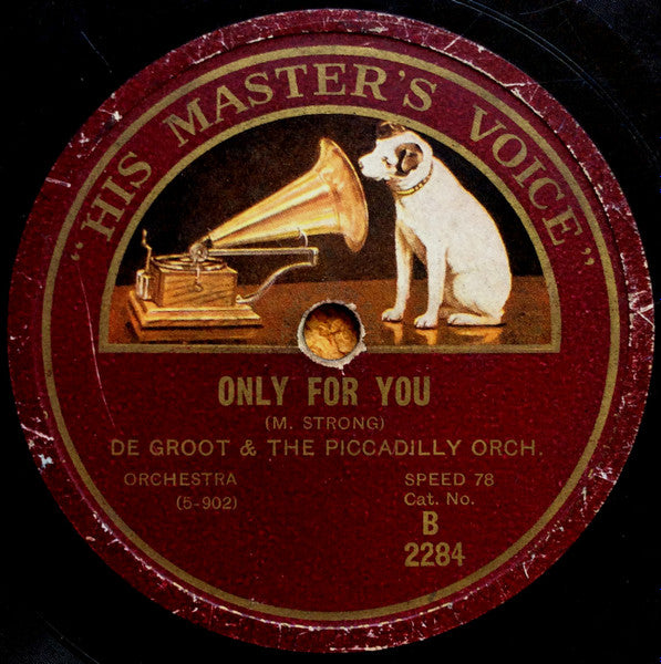 De Groot And The Piccadilly Orchestra / David de Groot, A. Gibrilaro, Joachim Samehtini : Only For You / Serenade (Shellac, 10")