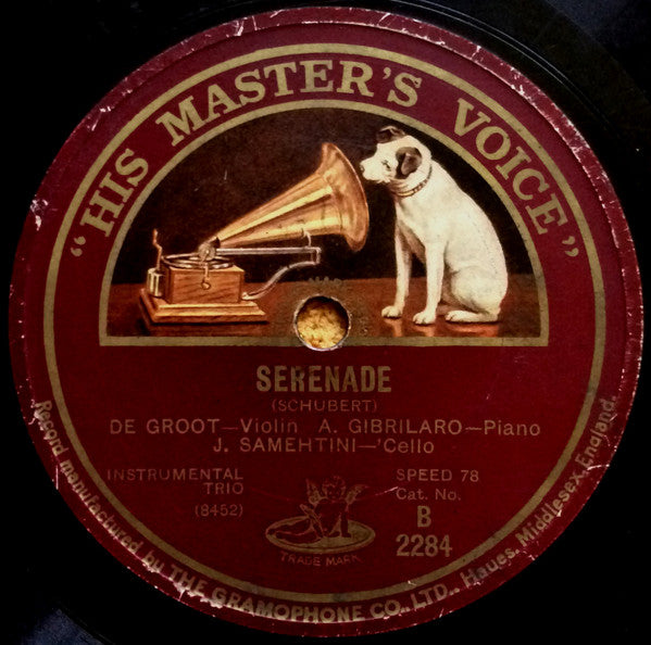 De Groot And The Piccadilly Orchestra / David de Groot, A. Gibrilaro, Joachim Samehtini : Only For You / Serenade (Shellac, 10")