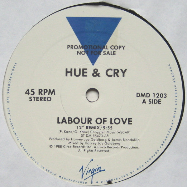 Hue And Cry* : Labour Of Love (12", Promo)