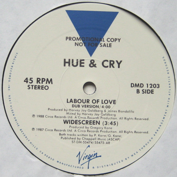 Hue And Cry* : Labour Of Love (12", Promo)