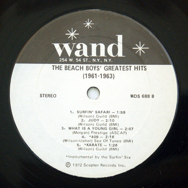 The Beach Boys / The Surfin' Six : The Beach Boys' Greatest Hits (1961-1963) (LP, Comp, Whi)