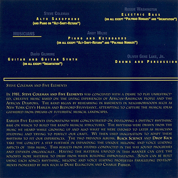 Steve Coleman And Five Elements : The Tao Of Mad Phat < Fringe Zones > (CD, Album)