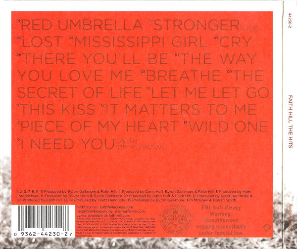 Faith Hill : The Hits (CD, Comp, Car)