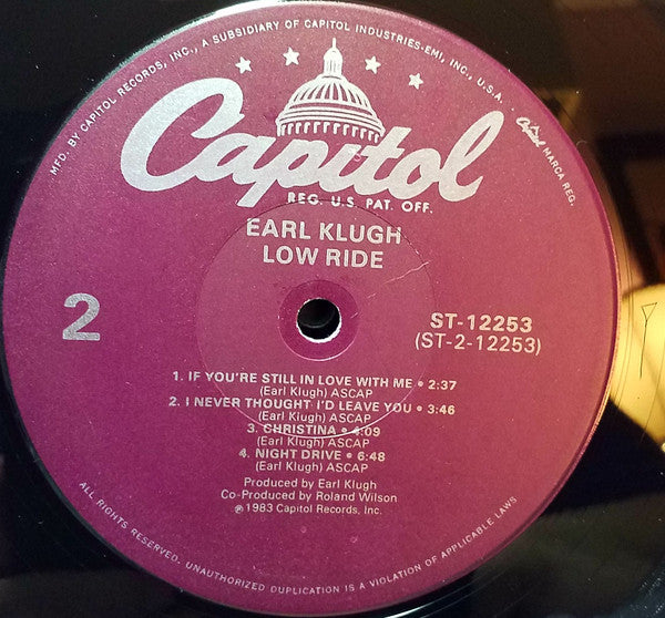 Earl Klugh : Low Ride (LP, Album, Win)