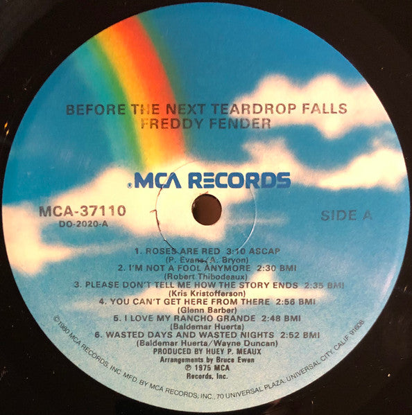 Freddy Fender (2) : Before The Next Teardrop Falls (LP, Album, RE)