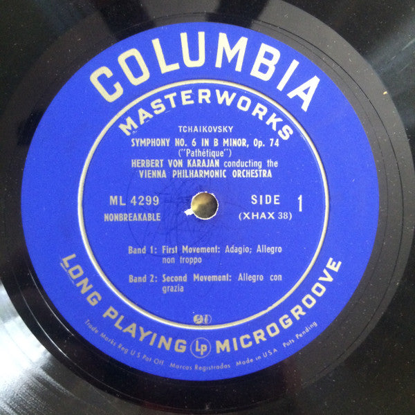 Tchaikovsky*, Herbert von Karajan, Vienna Philharmonic Orchestra* : Symphony #6 In B Minor Op. 74 "Pathétique" (LP)