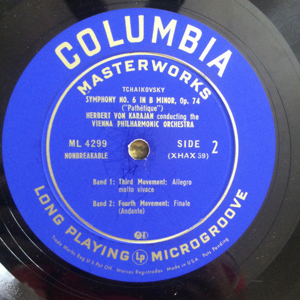 Tchaikovsky*, Herbert von Karajan, Vienna Philharmonic Orchestra* : Symphony #6 In B Minor Op. 74 "Pathétique" (LP)