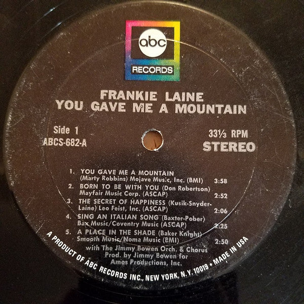Frankie Laine : You Gave Me A Mountain (LP, Album)