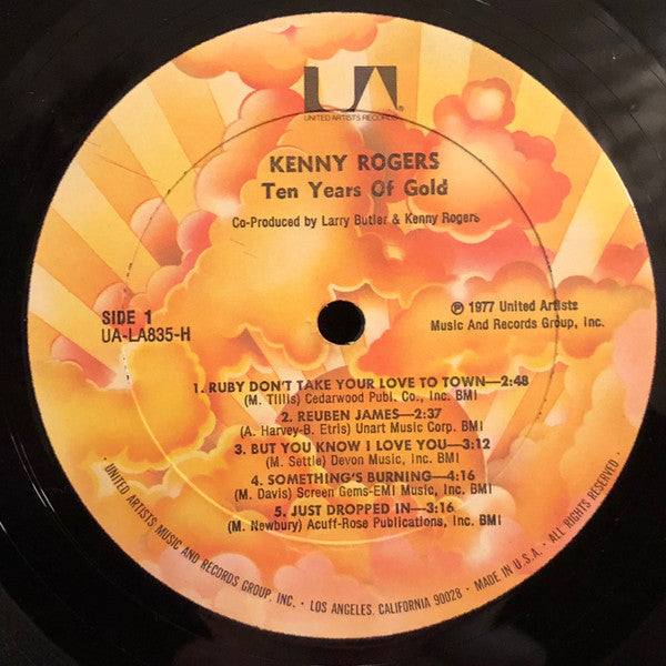 Kenny Rogers : Ten Years Of Gold (LP, Comp, San)