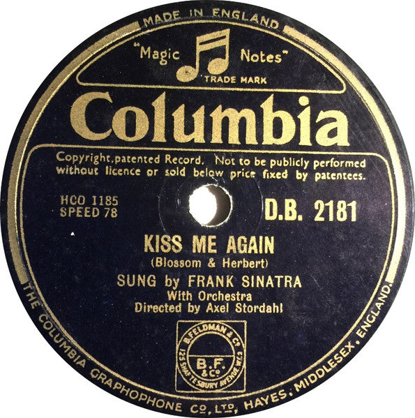 Frank Sinatra : If You Are But A Dream / Kiss Me Again (Shellac, 10", RP)