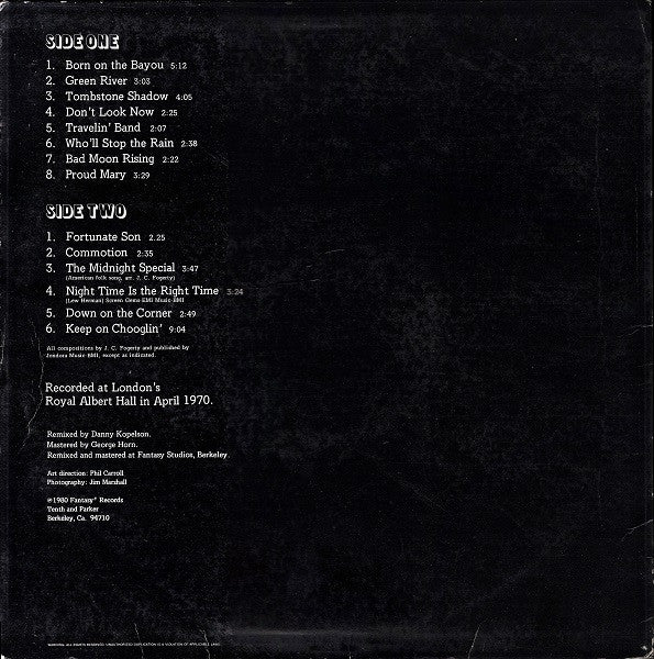 Creedence Clearwater Revival : The Royal Albert Hall Concert (LP, Album, Ter)