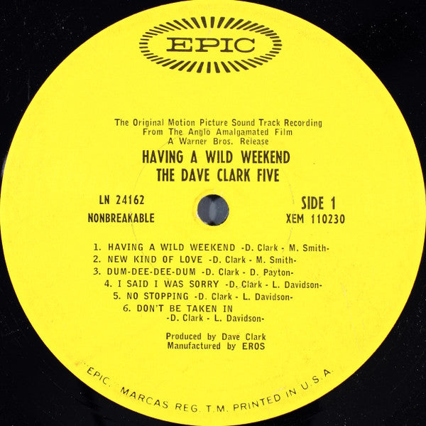 The Dave Clark Five : Having A Wild Weekend (LP, Album, Mono)