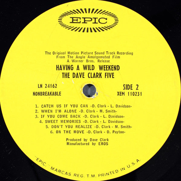 The Dave Clark Five : Having A Wild Weekend (LP, Album, Mono)