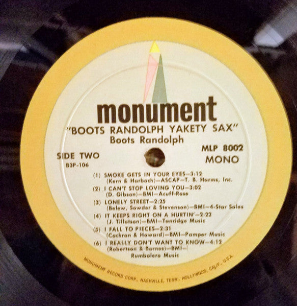 Boots Randolph : Boots Randolph's Yakety Sax! (LP, Album, Mono)