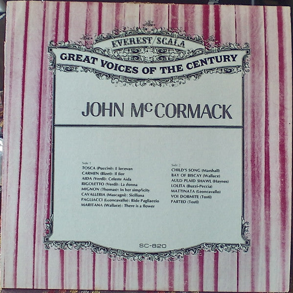 John McCormack (2) : Great Voices Of The Century (LP, Comp)