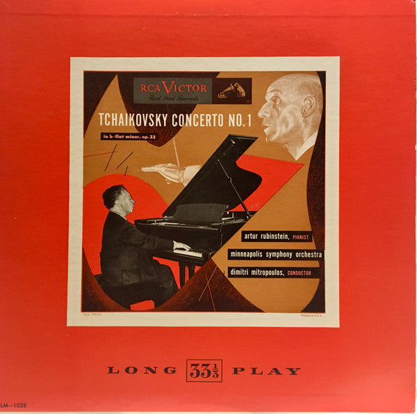 Tchaikovsky* - Artur Rubinstein*, Minneapolis Symphony Orchestra, Dimitri Mitropoulos : Concerto No. 1 (LP, Album, Mono, RE)