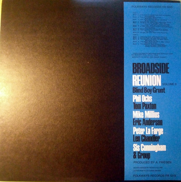 Various : Broadside Ballads Vol. 6: Broadside Reunion (LP, Album, Comp, Blu)