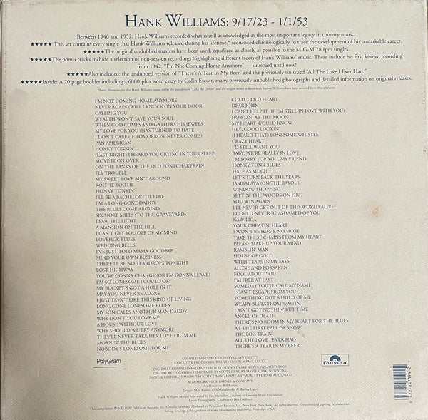 Hank Williams : The Original Singles Collection...Plus (3xCD, Comp + Box)