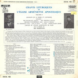 Chœurs De L'Église Arménienne de Paris Sous La Direction De Ara Bartévian : Chants Liturgiques De L'église Arménienne Apostolique (Vol. 2) (LP)