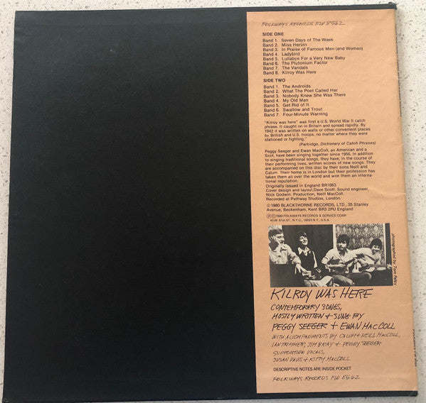 Peggy Seeger + Ewan MacColl : Kilroy Was Here (LP)