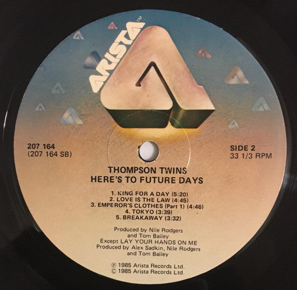 Thompson Twins : Here's To Future Days (LP, Album)