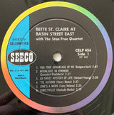 Bette St. Claire* With The Stan Free Quartet : At Basin Street East (LP, Album, Mono)
