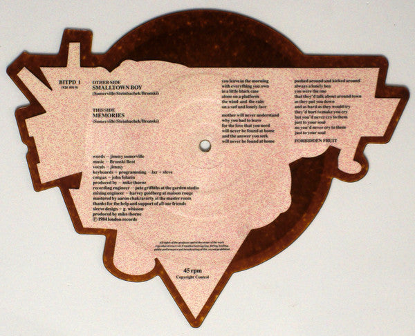 Bronski Beat : Smalltown Boy (7", Shape, Pic)